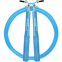 Wearslim Premium Metallic Skipping Rope with Anti-skid Aluminium Handles and Highly Durable Adjustable Steel Wire - Blue