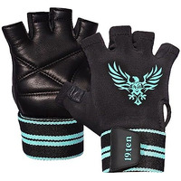 19ten Mucho Man from Sree Gloves for Men and Women Palm Wrist Wraps Protection Washable Leather Weightlifting Gym Fitness Exercise Workout Pull Ups Accessories (Small, Old Egal)