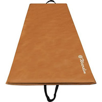 Wearslim Yoga Mat for Women, Men, Kids| Exercise Mat, Gym Mat for Home Workout| Foldable Yoga Mat, Anti-slip, Sweat Resistant, Unique Body Alignment Line System| 10mm thick PVC PU Leather Yoga Mat with Carry Bag| Exercise Mat for Home, Gym, Pilates, Core Strengthening Exercise & Meditation ( 175x67 CM, Coral)