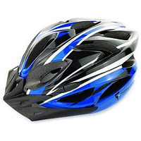 FABSPORTS Light Weight Bicycle/Bike Helmet with Flexible Padding for Kids and Adults, Adjustable Size, for Road & Mountain Cycling/Skating (Black::Blue)