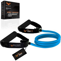 BULMARCS Resistance Tube Bands for Exercise (Pro LIGHT) with Foam Handle Set, featuring eBOOK with 45+ Exercises for Full Body Workout Toning Tube for Exercise (PRO LIGHT (20-25LBS))