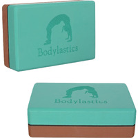 Bodylastics Yoga Blocks Set of 2 High Density EVA Foam Non-Slip Workout Bricks to Improve Poses Balance Flexibility Support Strength Training Exercise