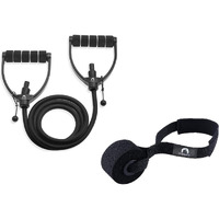 Bodylastics Resistance Tube with Adjustable Length, Non-Slip Handles, High Density Door Anchor for Strength Training (Black - 30 LBS)(Material: Natural Rubber ; Silicone)