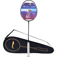 Li-Ning Blaze 100 Carbon Fibre Strung Badmiton Racket with Free Full Cover (Black Silver Navy, 78 Grams)