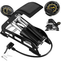 DKEXL Double Cylinder Portable High Pressure Foot Air Pump Compressor for Car and Bike Air Pump for Motorbike,Cars,Bicycle,for Football,Cycle Pumps for Bicycle,car air Pump for tubeless.