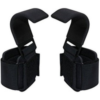 Kobo Power Weight Lifting Training Gym Straps Hook Bar With Padded Wrist Support