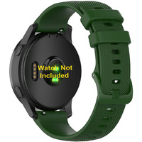 Zitel Bands Compatible with Garmin Forerunner 245 245 Music, 645 645 Music, 55 158, Vivoactive 3, Venu Sq, Vivomove HR, Approach S40 S42 S12 - Soft Silicone 20mm Strap (Green)