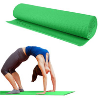STRAUSS Yoga Mat with Carry Bag | Anti-Slip Exercise Mat for Women & Men | Home Gym Workout, Yoga, Pilates | Eco-friendly | Non-Slip Surface | Lightweight & Durable | 6mm (Green)