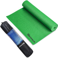 STRAUSS Yoga Mat with Carry Bag | Anti-Slip Exercise Mat for Women & Men | Home Gym Workout, Yoga, Pilates | Eco-friendly | Non-Slip Surface | Lightweight & Durable | 8mm (Green)