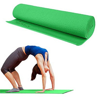 STRAUSS Yoga Mat with Carry Bag | Anti-Slip Exercise Mat for Women & Men | Home Gym Workout, Yoga, Pilates | Eco-friendly | Non-Slip Surface | Lightweight & Durable | 4mm (Green)