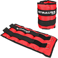 Strauss Adjustable Ankle Wrist Weights 1.5 KG X 2 | Ideal for Walking, Running, Jogging, Cycling, Gym, Workout & Strength Training | Easy to Use on Ankle, Wrist, Leg, (Red)