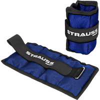 Strauss Adjustable Ankle Wrist Weights 0.5 KG X 2 | Ideal for Walking, Running, Jogging, Cycling, Gym, Workout & Strength Training | Easy to Use on Ankle, Wrist, Leg, (Blue)