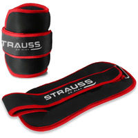Strauss Ankle Weights for Exercise & Fitness|Adjustable Round Belt Design |Leg Weights for Strength Training, Walking Running, Jogging,Exercise & Gym Workout| Comfortable & Durable | (0.5 Kg Red Pair)
