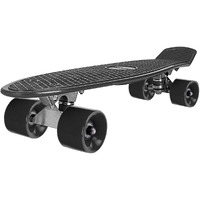 STRAUSS Cruiser PW Skateboard| Penny Skateboard | Casterboard | Hoverboard | Anti-Skid Board with ABEC-7 High Precision Bearings | Ideal for 8 Years and above | 22 X 6 Inch,(Black)