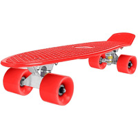 STRAUSS Cruiser PW Skateboard| Penny Skateboard | Casterboard | Hoverboard | Anti-Skid Board with ABEC-7 High Precision Bearings | PU Wheel with Light |Ideal for 8 Years and above | 22 X 6 Inch,(Red)