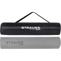 STRAUSS Anti Skid EVA Yoga Mat with Carry Bag, Non-Slip Exercise Mat for Home & Gym | Lightweight & Durable Workout Mat | Ideal for Yoga, Pilates, Fitness | Ideal for Men & Women, 8mm, (Grey)