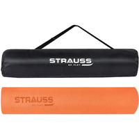 STRAUSS Anti Skid EVA Yoga Mat with Carry Bag, 6mm, Non-Slip Exercise Mat for Home & Gym | Lightweight & Durable Workout Mat | Ideal for Yoga, Pilates, Fitness | Ideal for Men & Women, (Orange)