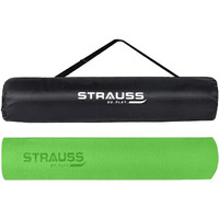STRAUSS Anti Skid EVA Yoga Mat with Carry Bag, Non-Slip Exercise Mat for Home & Gym | Lightweight & Durable Workout Mat | Ideal for Yoga, Pilates, Fitness | Ideal for Men & Women, 4mm, (Green)