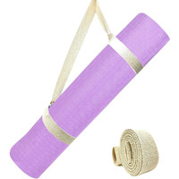 Strauss TPE Yoga Mat | Exercise Mat For Home Workout, Gym and Yoga Sessions | Anti Slip Gym Mat | Workout Mat For Men, Women and Kids | Yoga Mat With Carry Strap | Thickness: 6MM,(Purple)