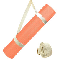 Strauss TPE Yoga Mat | Exercise Mat For Home Workout, Gym and Yoga Sessions | Anti Slip Gym Mat | Workout Mat For Men, Women and Kids | Yoga Mat With Carry Strap | Thickness: 8MM,(Orange)