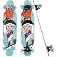 STRAUSS Plastic Spunkz Skateboard Penny Skateboard|Casterboard|Hoverboard Anti-Skid Board with High Precision Bearings Wheels with Light Ideal for 8 Years and above(31 X 8 Inches),(Basketball Mania)