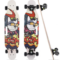 STRAUSS Plastic Spunkz Skateboard | Penny Skateboard | Casterboard | Anti-Skid Board with High Precision Bearings Wheels with Light Ideal for All above 8 Years (31 X 8 Inch),(Smart Dog),Multicolor