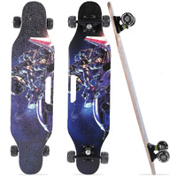 STRAUSS Plastic Spunkz Skateboard | Penny Skateboard | Casterboard | Anti-Skid Board with High Precision Bearings | Wheels with Light | Ideal for 8 Years and above (31 X 8 Inch), (Biker), Brown