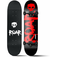 Jaspo Experts 26  x 7.5  Canadian Maple Premium Skateboard for Junior Riders with Fibre Trucks and PU Wheels (Red Black-Uv Print)
