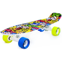 jaspo Fibreglass Penny Skateboard Casterboard Fishboard Cruiser Fibre Skateboard (22X5.5 Inches) Suitable Upto 10 Years (Skate Soul), Multicolor