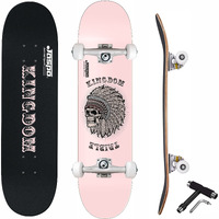 Jaspo Kingdom Uv Print Skateboard - 31X8 Inches, 7-Layer Canadian Maple, Fully Assembled For Kids Youth Adults (Kingdom) - Multicolor