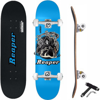 Jaspo Reaper Uv Print Skateboard - 31X8 Inches, 7-Layer Canadian Maple, Fully Assembled For Kids Youth Adults (Reaper) - Multicolor