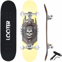 Jaspo Looter Uv Print Skateboard - 31X8 Inches, 7-Layer Canadian Maple, Fully Assembled For Kids Youth Adults (Looter) - Multicolor