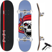 Jaspo Bandits Uv Print Skateboard - 31X8 Inches, 7-Layer Canadian Maple, Fully Assembled For Kids Youth Adults (Bandits) - Multicolor