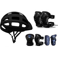 Jaspo Sturdy SX4 Adjustable Multisport Helmet for Skateboarding, Skating, Cycling & Other Sports Age Group up to 4-10 Years for Kids  Made in India (Small, Black)