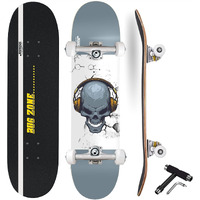 Jaspo Bug Zone 31 X 8  Double Kick Skateboard (7 Layers Canadian Maple), Uv-Printed Graphics, For Kids Youth - Ideal For Skateboarding Stunts And Tricks - Multicolor