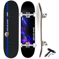 Jaspo Kepler (31 Inches X 8 Inches) 7 Layer Canadian Maple Fully Assembled Professional Skateboard for Kids Girls Boys Youth Men Women - Made in India