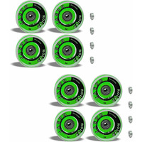 Jaspo Roller Quad Skate, Inline Wheels Skate Wheels with Bearings Quad Skating and Skateboard Wheels Multipack (Roller Skate Wheels (Green) (65 mm) - Pack of 8)