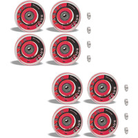 Jaspo Roller Quad Skate, Inline Wheels Skate Wheels with Bearings Quad Skating and Skateboard Wheels Multipack (Roller Skate Wheels (Red) (65 mm) - Pack of 8)