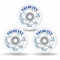 jaspo Inline Pu Wheels 72Mm 100Mm Inline Spare Skate Wheels, Roller Blade Skating Waveboard Luggage Wheels, Training Replacement Wheels (Velocity 72 Mm (Pack Of 3)), White