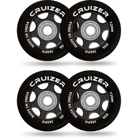 jaspo Inline Pu Wheels 72Mm 100Mm Inline Spare Skate Wheels, Roller Blade Skating Waveboard Luggage Wheels, Training Replacement Wheels (Cruizer 72 Mm (Pack Of 4)), Black