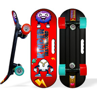 jaspo Fiber Kinder 18 X6  Junior Skateboard For Kids Upto 7 Years Age Suitable For Beginners And Learners Casterboard Skate Board Hoverboard Longboard (Funky Rider), Multi