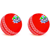 jaspo PVC T-20 Plus Practice Cricket Ball Wind Balls (125-130 Gms) For - Indoor & Outdoor Street & Beach Cricket (Pack Of 2) (Orange)