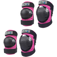 Jaspo Plastron Saver 2 Professional Protective Set (Knee Elbow) Multi Purpose Safety Kit for Skateboarding, Roller Skating, Inline Skating, Cycling and Other Sports (Medium, Pink)