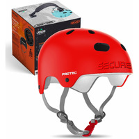Jaspo Secure Sports Helmet for Cycling, Skating, Skateboarding - for All Age Groups (L, Red Matte)