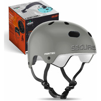 Jaspo Secure Sports Helmet for Cycling, Skating, Skateboarding - for All Age Groups (M, Grey Matte)