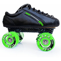jaspo Unisex Pro Hyper Quad Outdoor Wheel Shoe Skates (Junior 13 Uk (Foot Length 21.5 Cms), Green)
