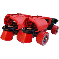 Jaspo Tenacity Adjustable Senior Roller Skates Suitable for Age Group 6 to 14 Years (red)