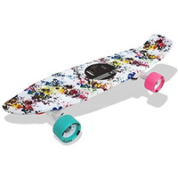 jaspo Polypropylene Cruiser Penny Board with Pink and Cyan Wheels (Multicolour, 22.5  * 5.5 )