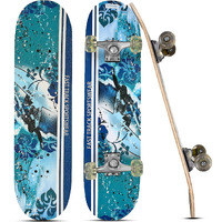 Strauss Bronx FT Lightweight Skateboard with Unique Graphics| 31X 8 Inches, 8 Layer Maple Deck with High Density & Non-Slip Waterproof Grip Tape|2 inch PU Wheels| Suitable for 8 Years and above
