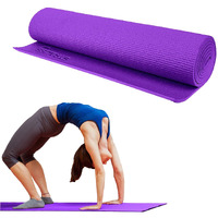 STRAUSS Yoga Mat with Carry Bag | Anti-Slip Exercise Mat for Women & Men | Home Gym Workout, Yoga, Pilates | Eco-friendly | Non-Slip Surface | Lightweight & Durable | 4mm (Purple)